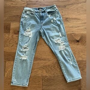 Judy Blue Boyfriend fit Distressed Jeans Size 18W Stretchy Light Wash Acid